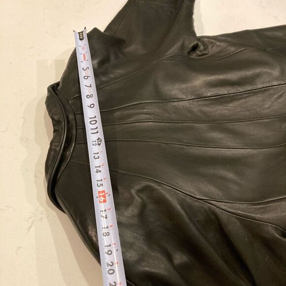 TIBDA Leathers Vintage Black Ankle Length Leather Trench Coat Size 6 - Picture 16 of 16